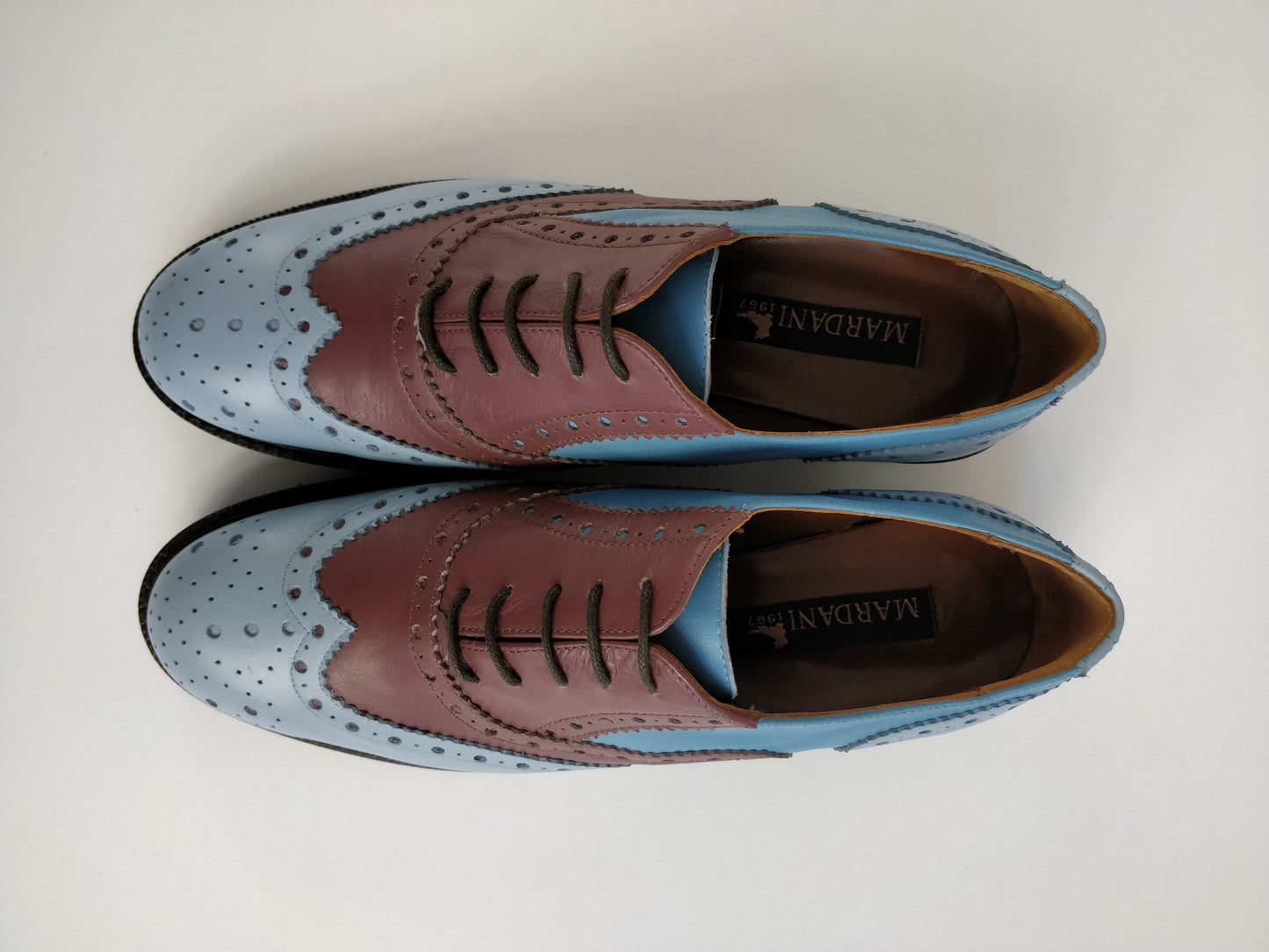 Clay Blue - Italian Handmade Leather Wingtips Shoes