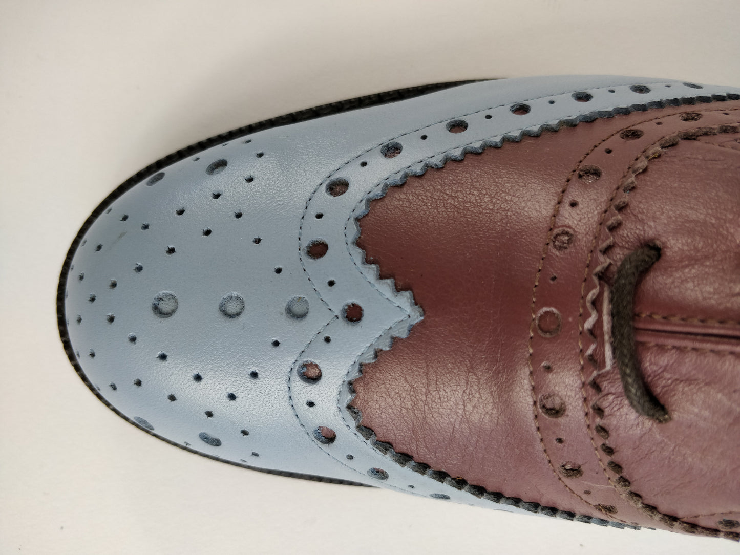 Clay Blue - Italian Handmade Leather Wingtips Shoes