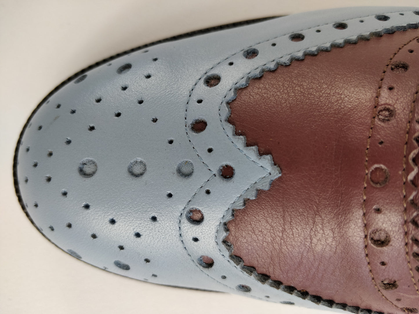 Clay Blue - Italian Handmade Leather Wingtips Shoes