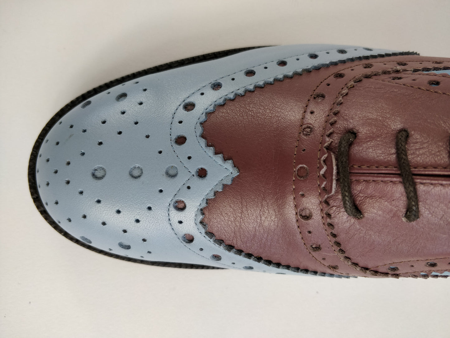Clay Blue - Italian Handmade Leather Wingtips Shoes