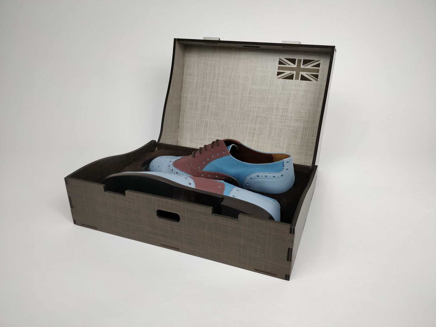 Clay Blue - Italian Handmade Leather Wingtips Shoes