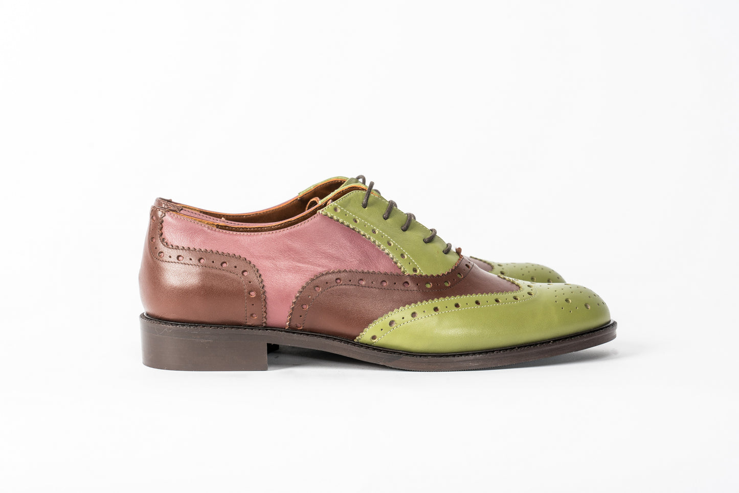 OXFORD LEATHER SHOES women/Italian Handmade shoes/Flat shoes Genuine Leather/pony leather/Made In Italy/Green shoes,Brown shoes,Camoflage