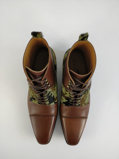 MEN HANDMADE Classic BOOTS Genuine Leather,Men's Dress Boots,Ankle Boots,Brown Boots,Camouflage Boots,Crafted in Spain,Design in Uk