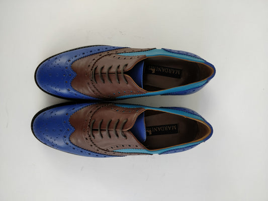 Posh Blue - Italian Handmade Leather Wingtips Shoes