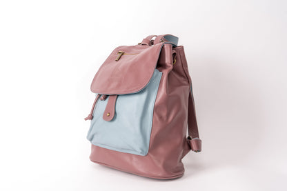 HARMONY BACKPACK POSH BLUE CLAY, High Quality Italian Handmade Leather Backpack