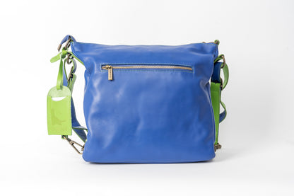 Crossbody Backpack Multicompartment bag all in one /Italian handmade handbag Women/Multicolour soft leather Shoulder bag/Genuine leather